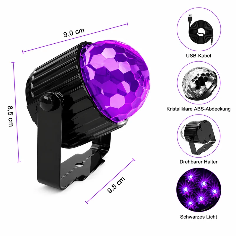 UV Discokugel mit Fernbedienung