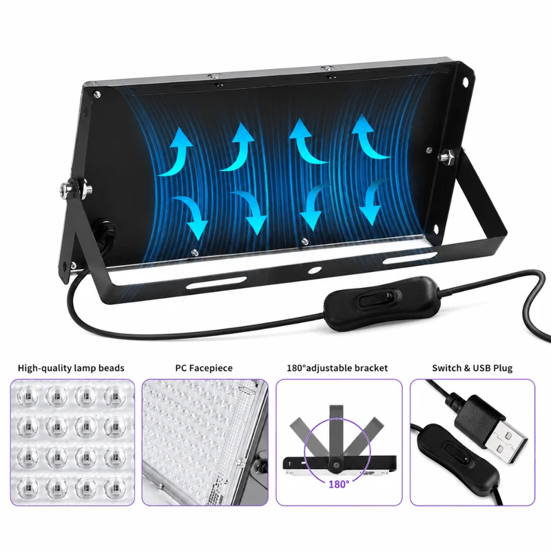 UV Schwarzlicht Festival Strahler mit 144 LEDs