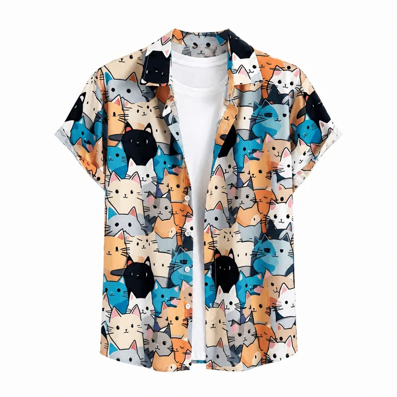 Festival Hemd Herren Kitty Vibes