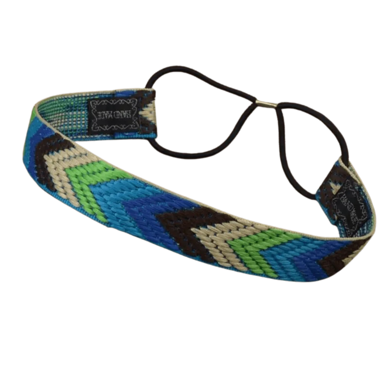Stirnband Boho Grün/Blau