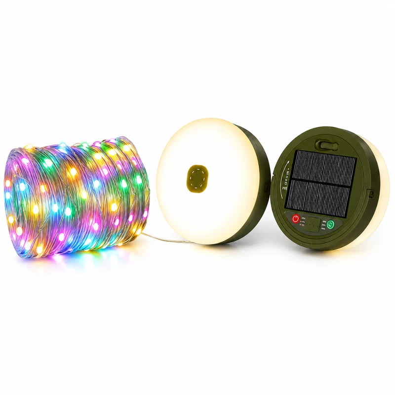 Solar Camping-Lichterkette 10 m Mehrfarbig