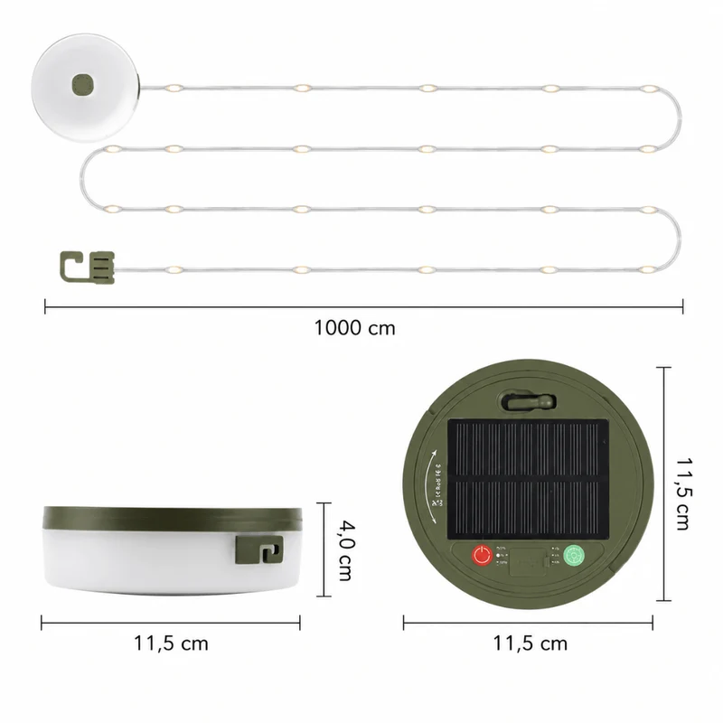 Solar Camping-Lichterkette 10 m Mehrfarbig
