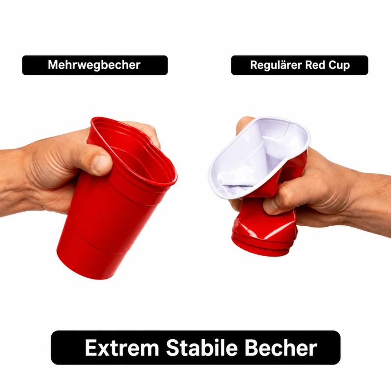 Beer Pong Becher Set 22er – Mehrweg 450 ml mit 3 Bällen