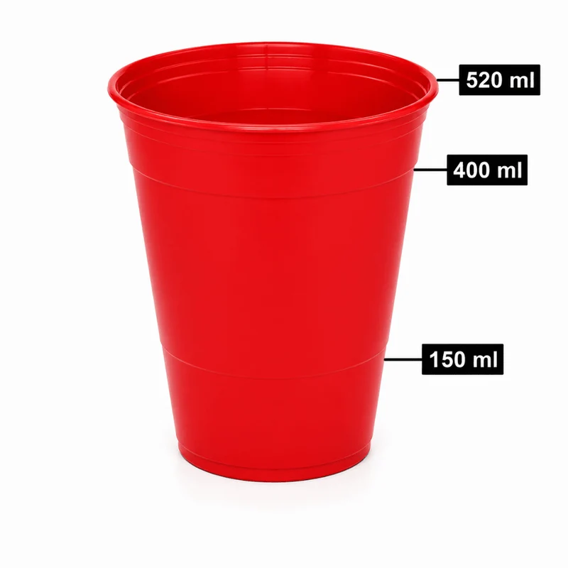 Beer Pong Becher Set 22er – Mehrweg 450 ml mit 3 Bällen