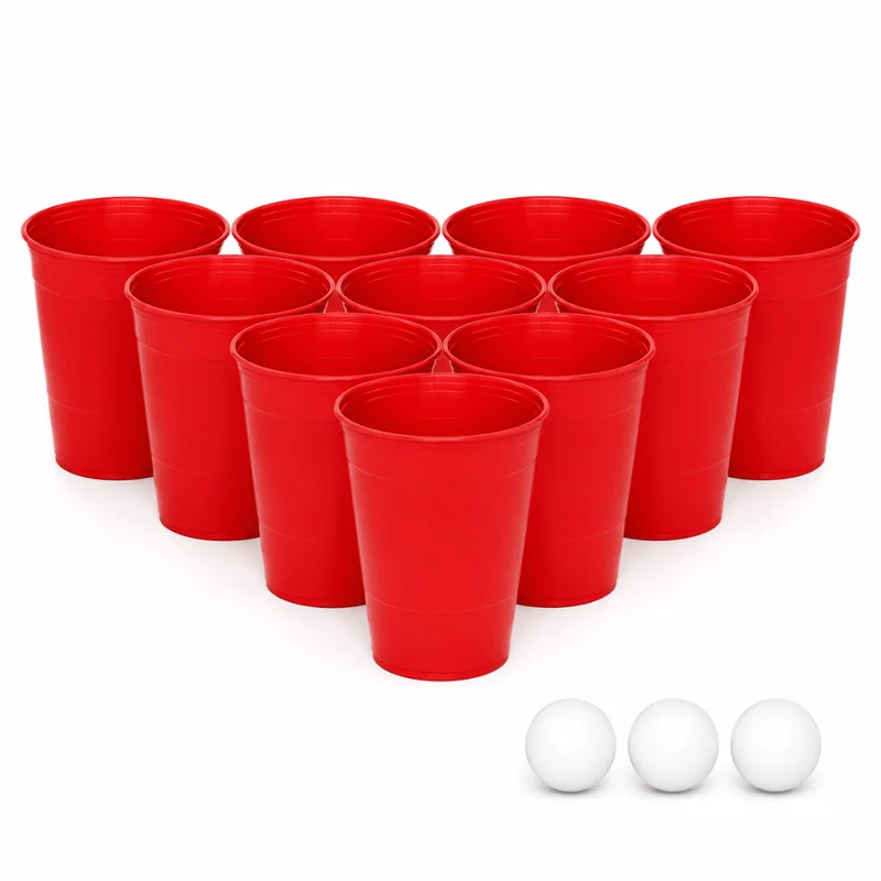 Beer Pong Becher Set 22er – Mehrweg 450 ml mit 3 Bällen