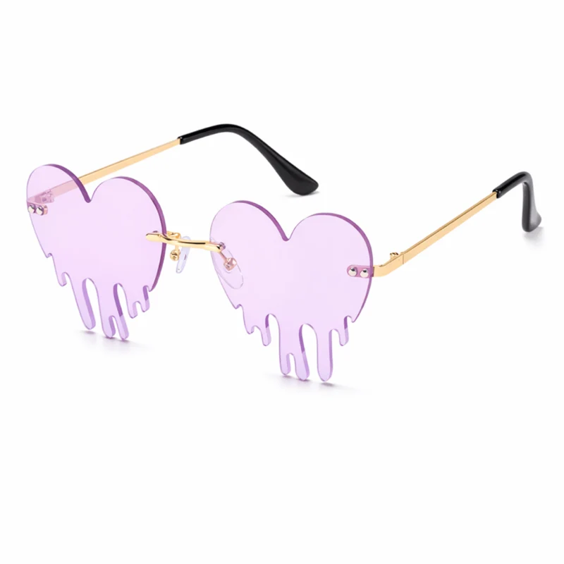 Sonnenbrille Herzform Drip Lila
