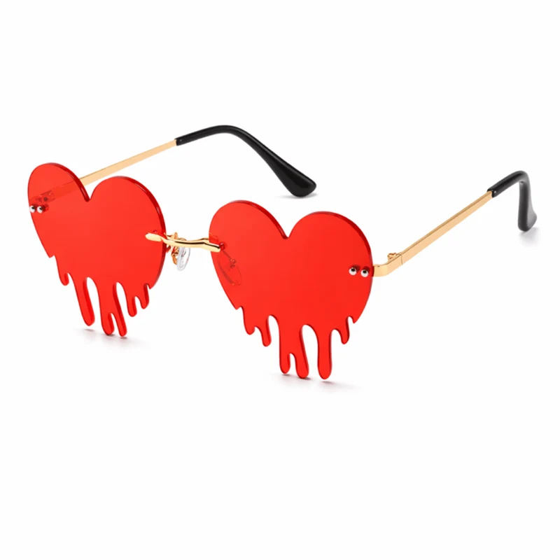 Sonnenbrille Herzform Drip Rot