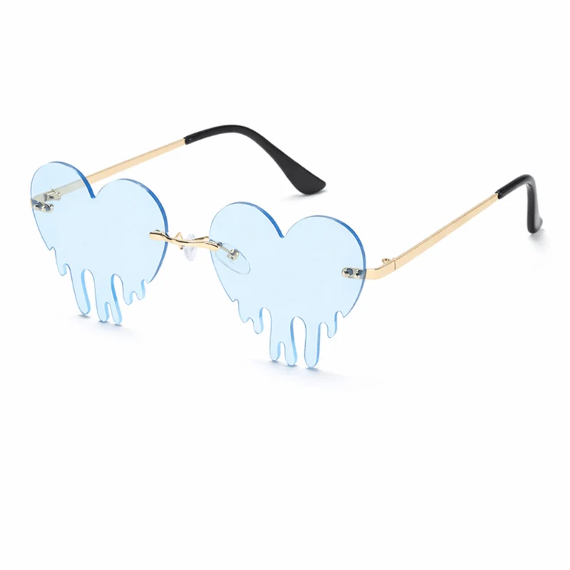Sonnenbrille Herzform Drip Blau