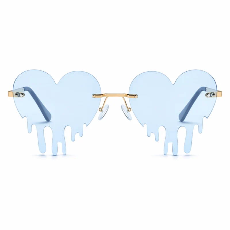 Sonnenbrille Herzform Drip Blau