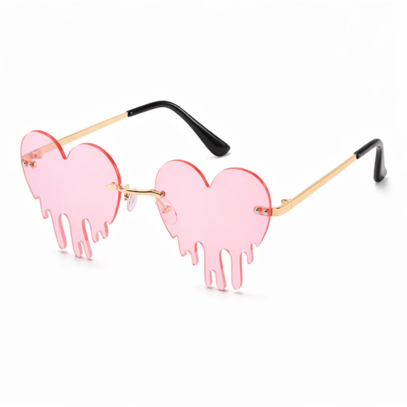 Sonnenbrille Herzform Drip Rosa