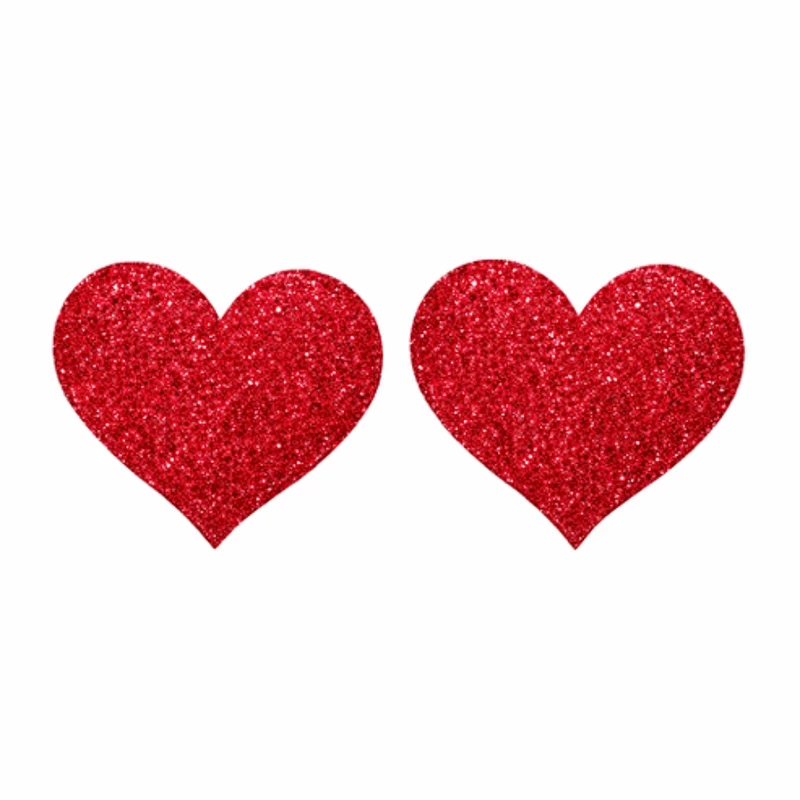 Nippelpads Herz Glitzer Rot