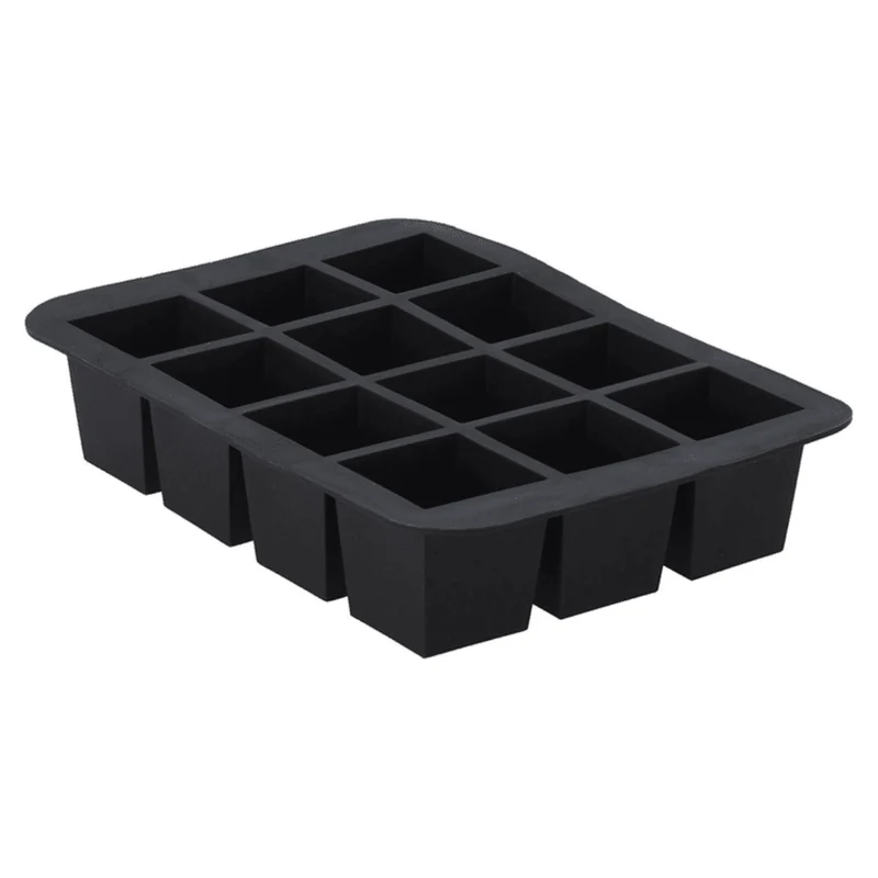 Silikon Eiswürfelform 12er Form Schwarz