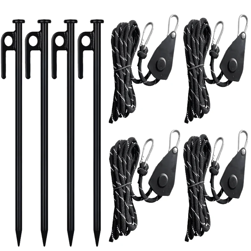 Zeltspannleine mit Heringe Set 4m