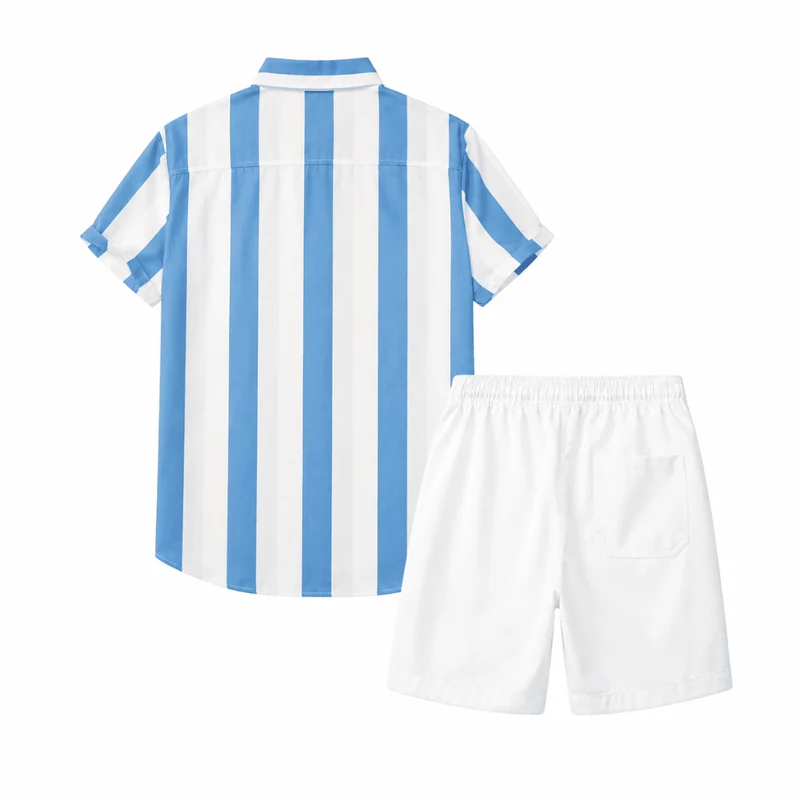Festival Outfit 2-teilig Blue-White Stripes
