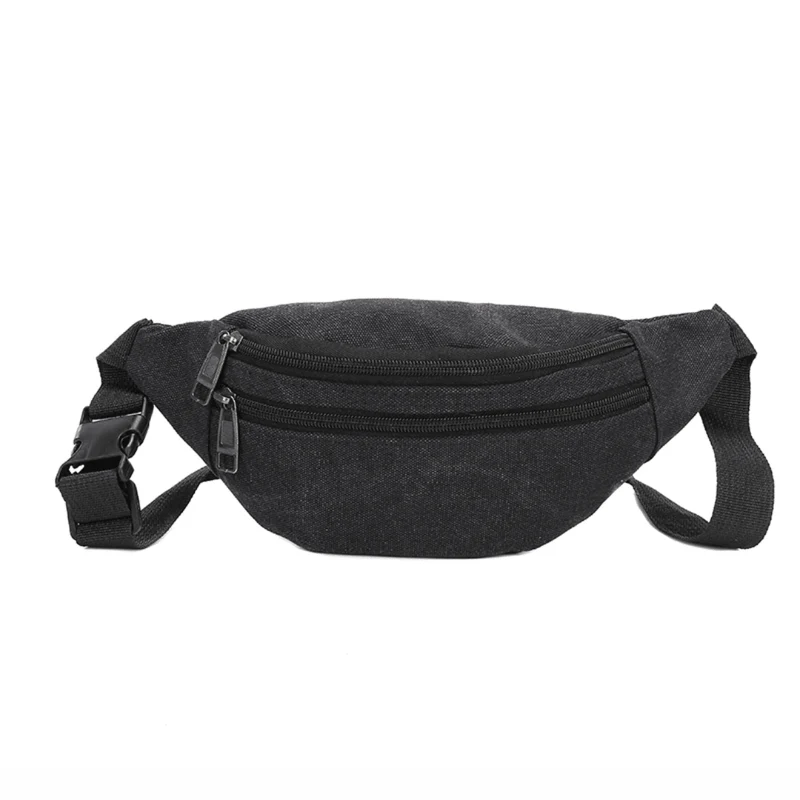 Bauchtasche Schwarz mit 3 Fächern