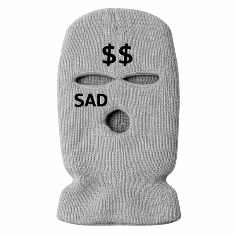 Sturmhaube Dollar Sad Grau