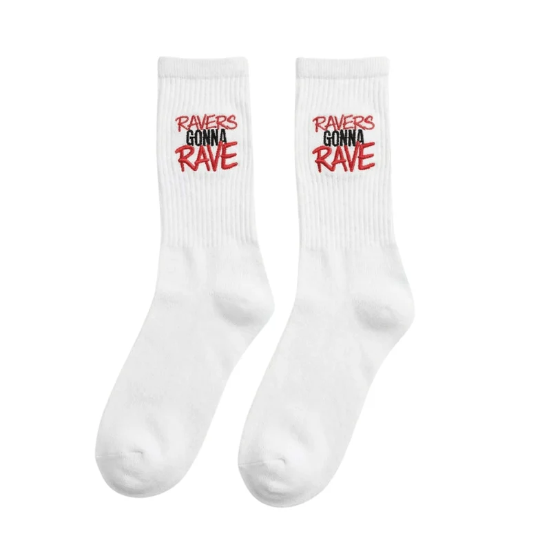 Ravers Gonna Rave Socken – Weiß