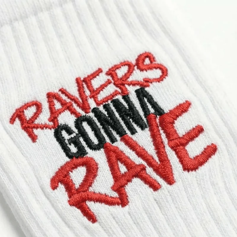 Ravers Gonna Rave Socken – Weiß