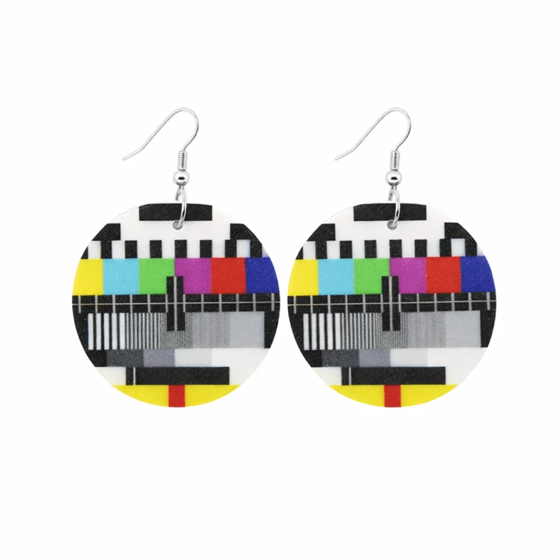 Ohrringe Testbild Retro Fernseher