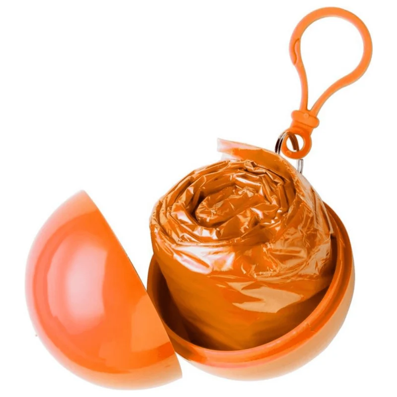 Einweg-Regenmantel im Schlüsselanhänger Orange