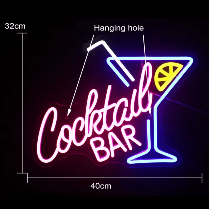 Leuchtschild Cocktail Bar