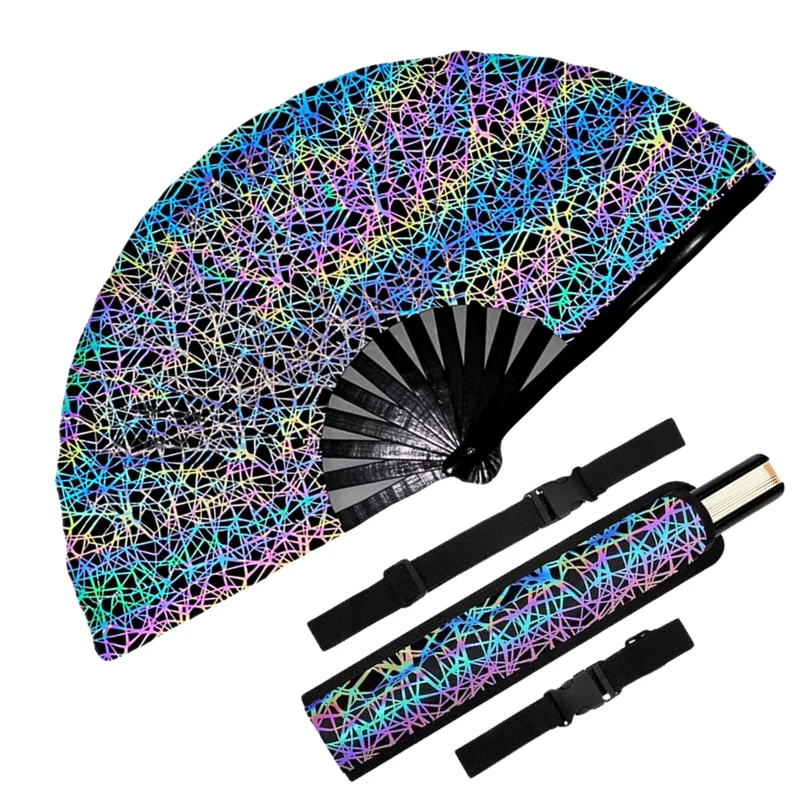 Großer Fächer 64 cm Psy Pattern mit Tasche