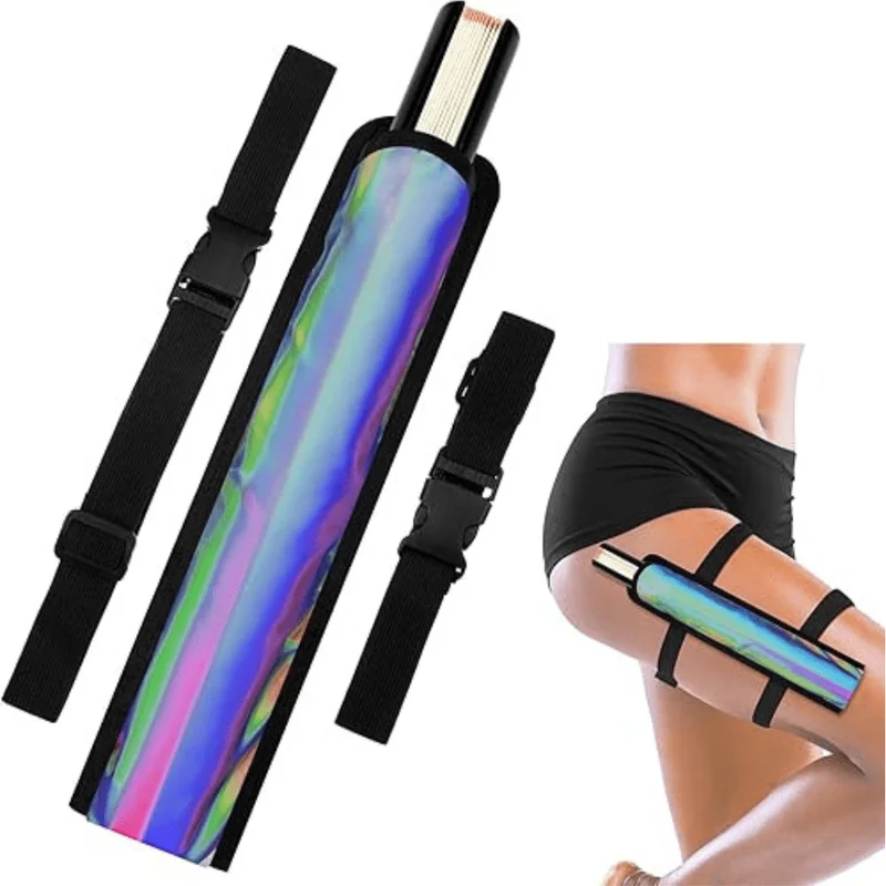 Großer Fächer 64cm Holograph mit Tasche