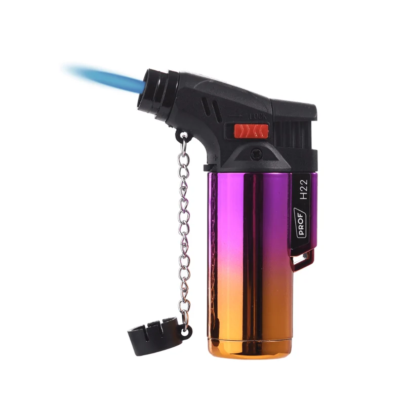 Jet Flame Feuerzeug mit Schutzkappe Lila