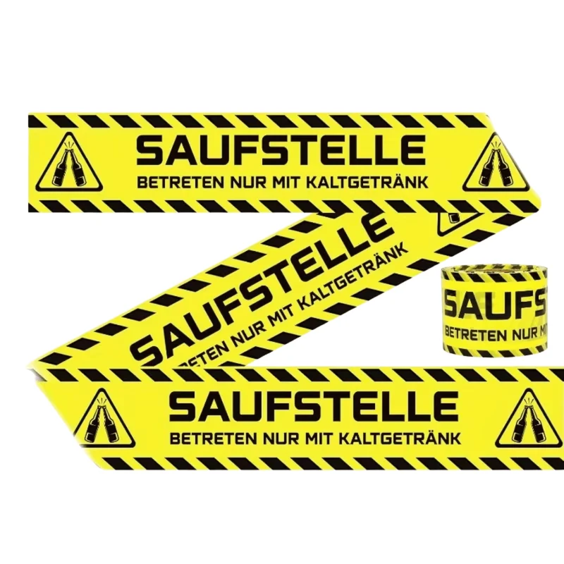 Absperrband Saufstelle 55m Party Banner