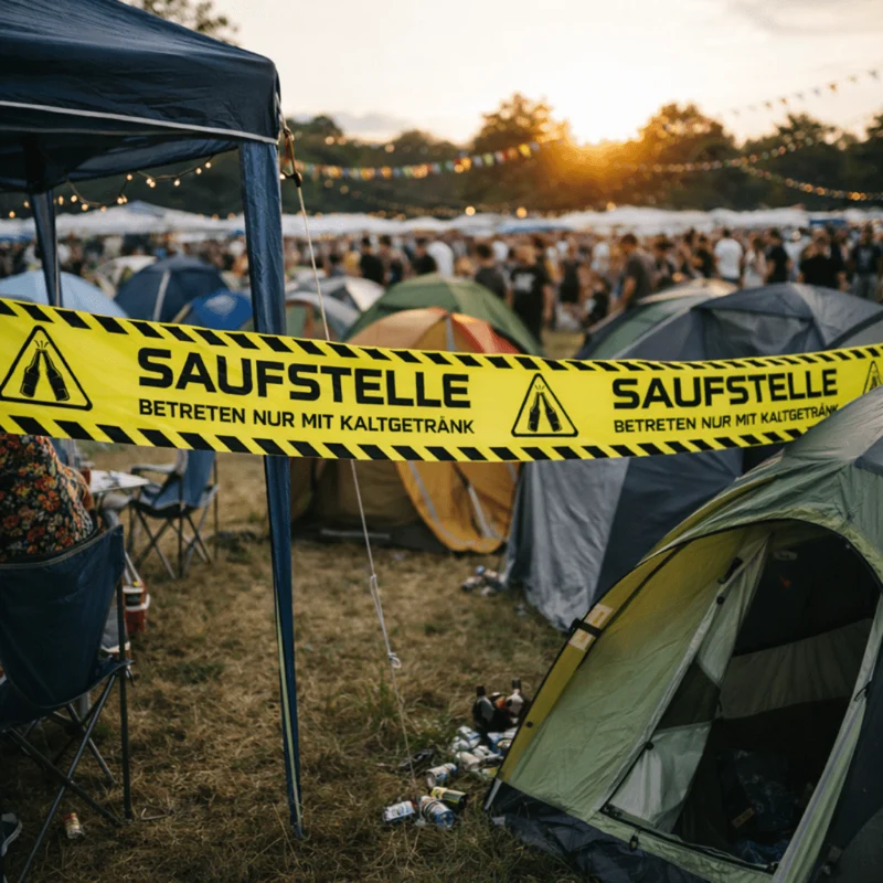 Absperrband Saufstelle 55m Party Banner