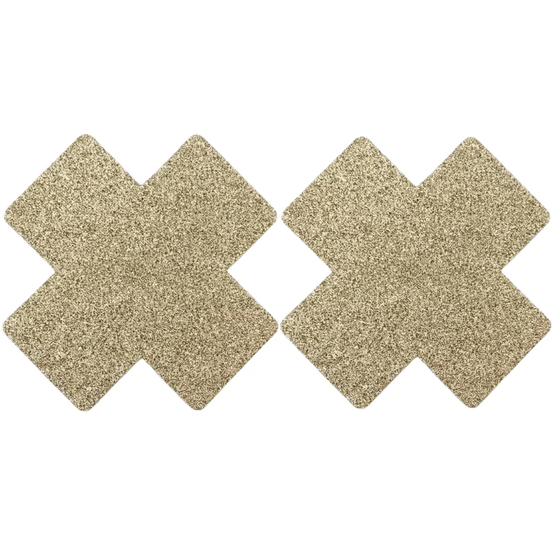 Glitzer Nippelpads Kreuz Gold