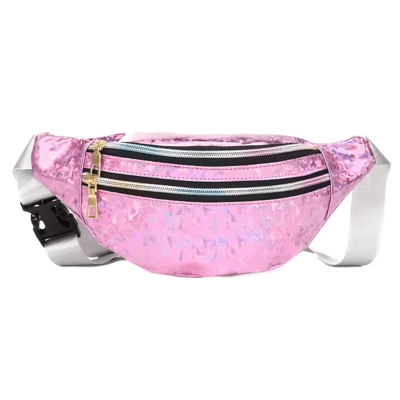 Bauchtasche Glitter Holo Rosa