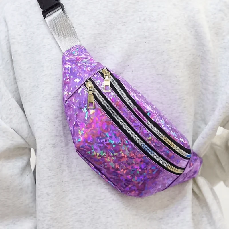 Bauchtasche Glitter Holo Lila