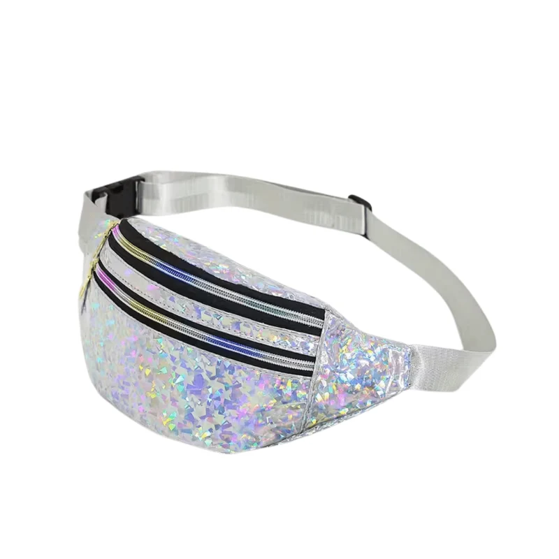 Bauchtasche Glitter Holo Silber