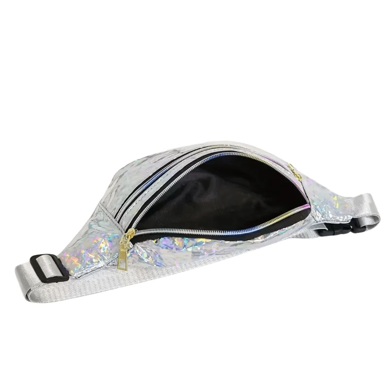 Bauchtasche Glitter Holo Silber