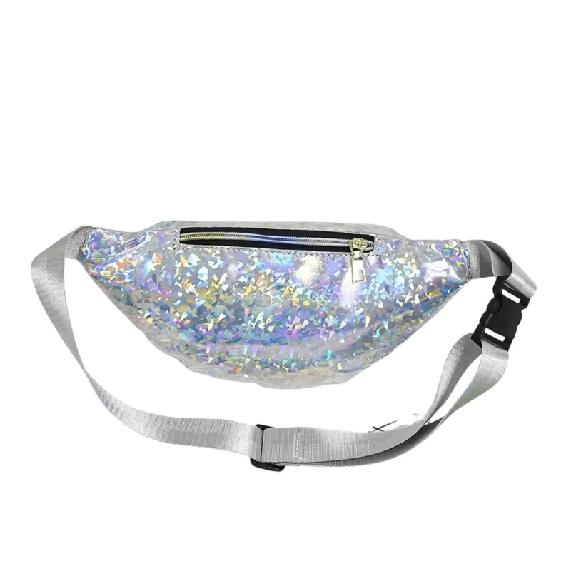 Bauchtasche Glitter Holo Silber