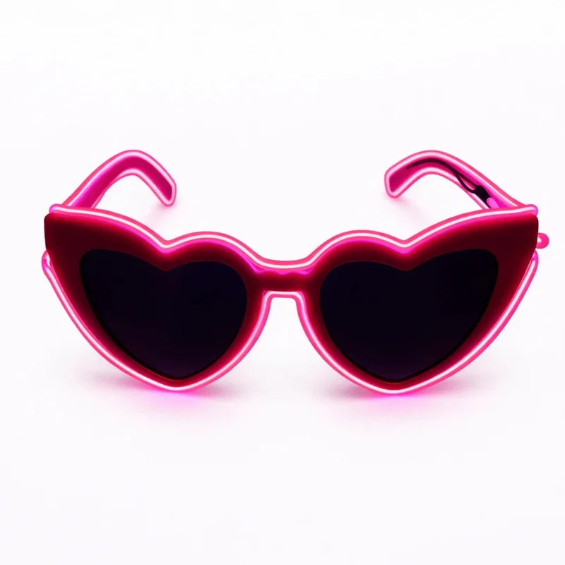 LED-Neonbrille Herz Pink
