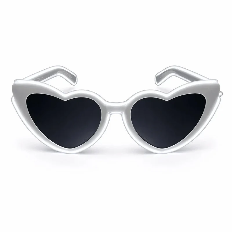 LED-Neonbrille Herz Weiß