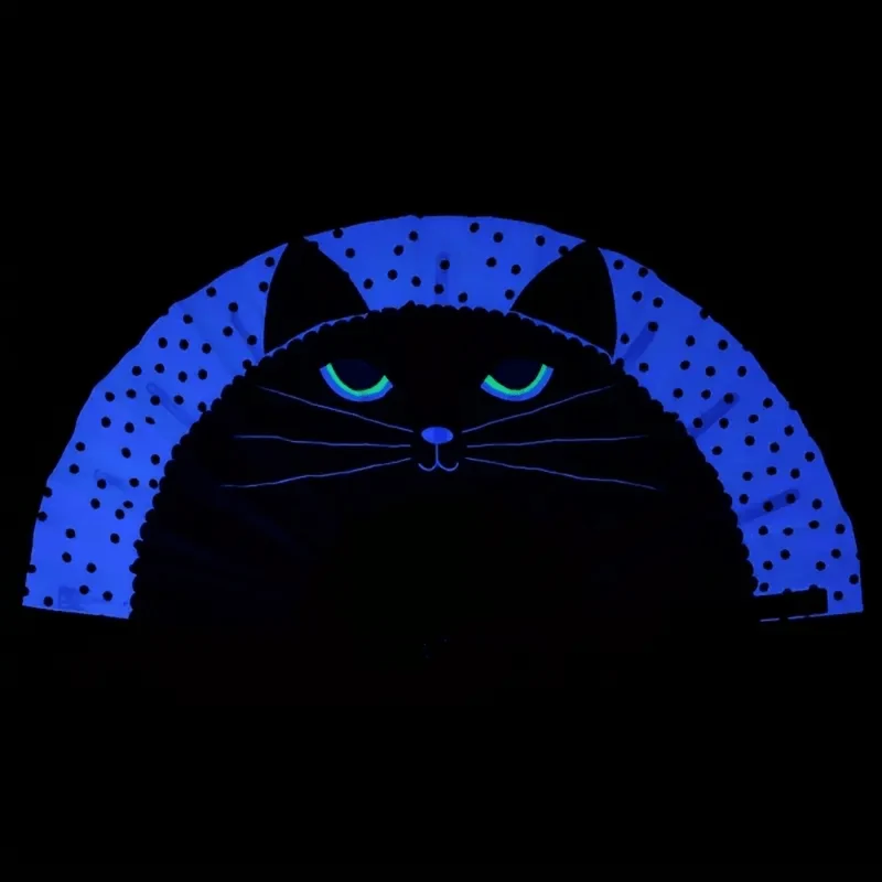 Großer Fächer 64cm Glow Cat