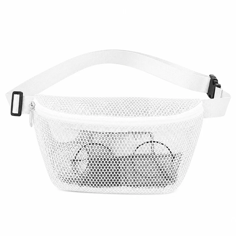 Bauchtasche Netz Transparent Look Weiß
