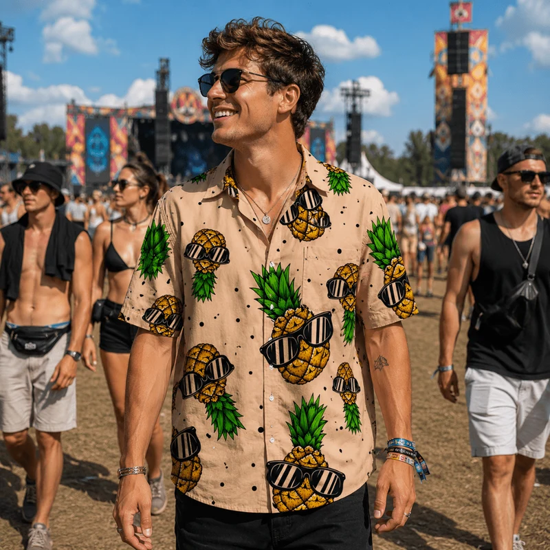 Festival Hemd Herren Pineapple Shades
