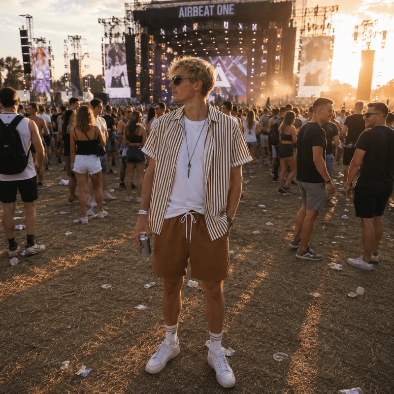 Festival Outfit 2-teilig – Sunset Stripes