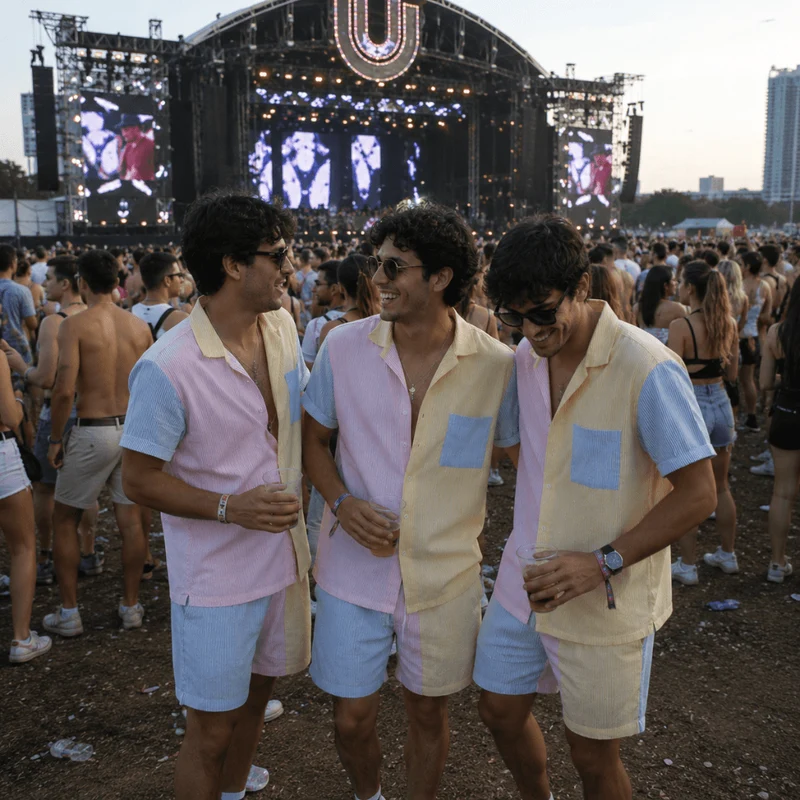 Festival Outfit 2-teilig Colorblock