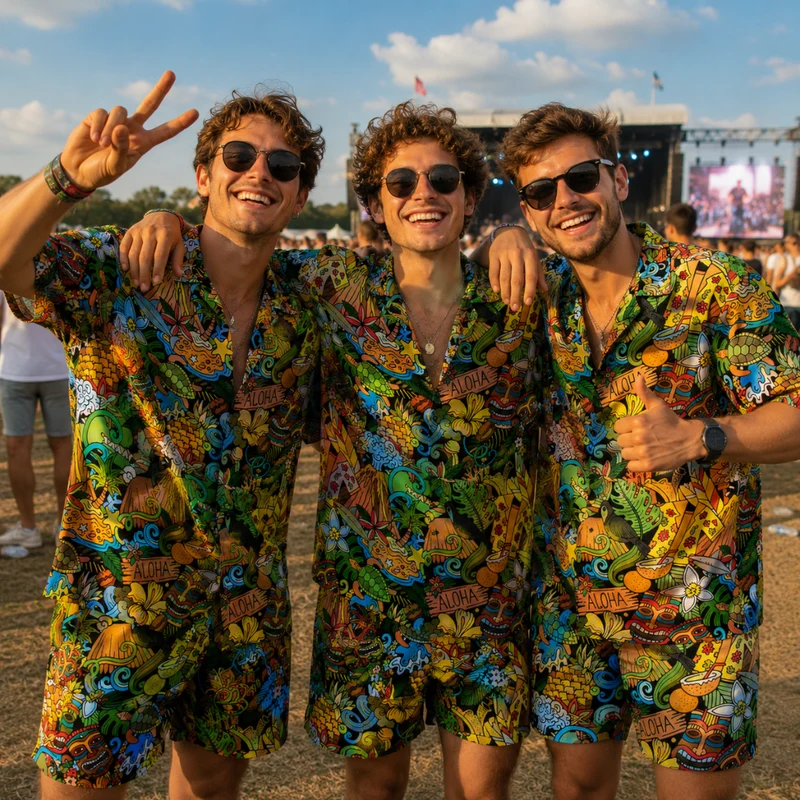 Festival Outfit Tropical Aloha 2-teilig