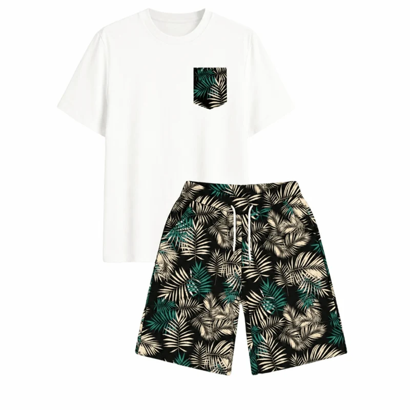 Festival T-Shirt Outfit Jungle Leafs 2-teilig