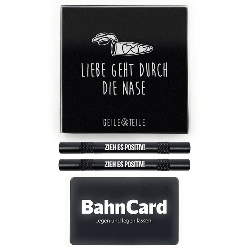 SET Durch die Nase 1x Echtglas Brett inkl. 2 Ziehröhrchen & 1 Hackkarte