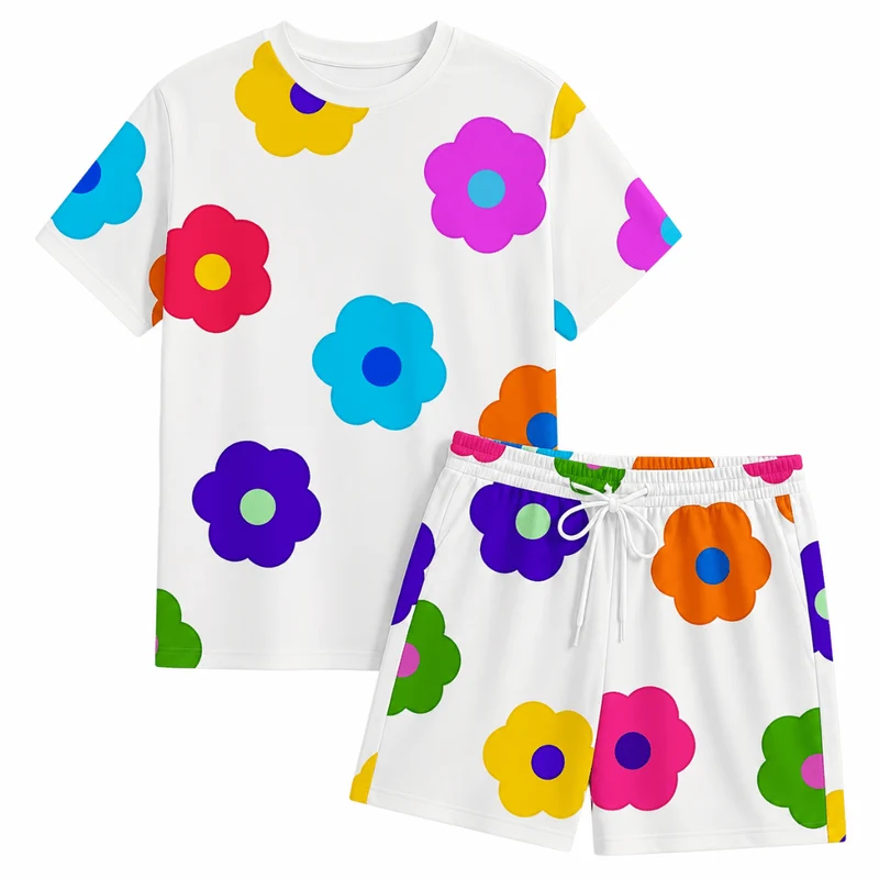 Festival Outfit Flower Pop Weiß 2-teilig