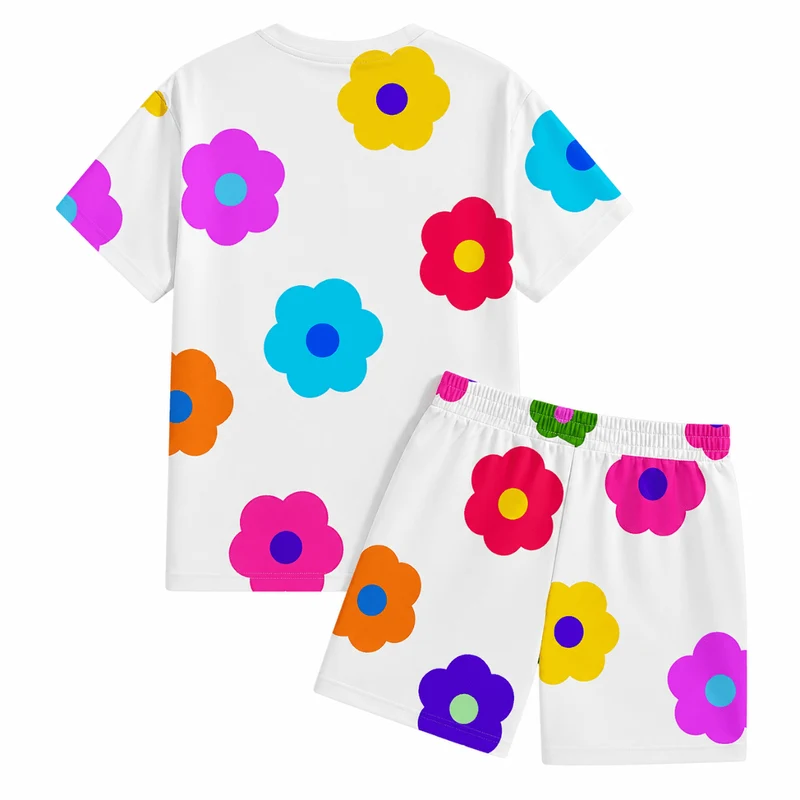 Festival Outfit Flower Pop Weiß 2-teilig