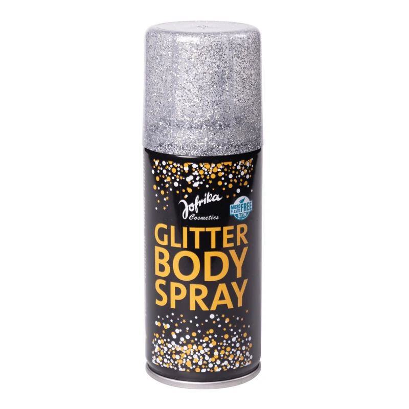 Glitter Bodyspray Silber