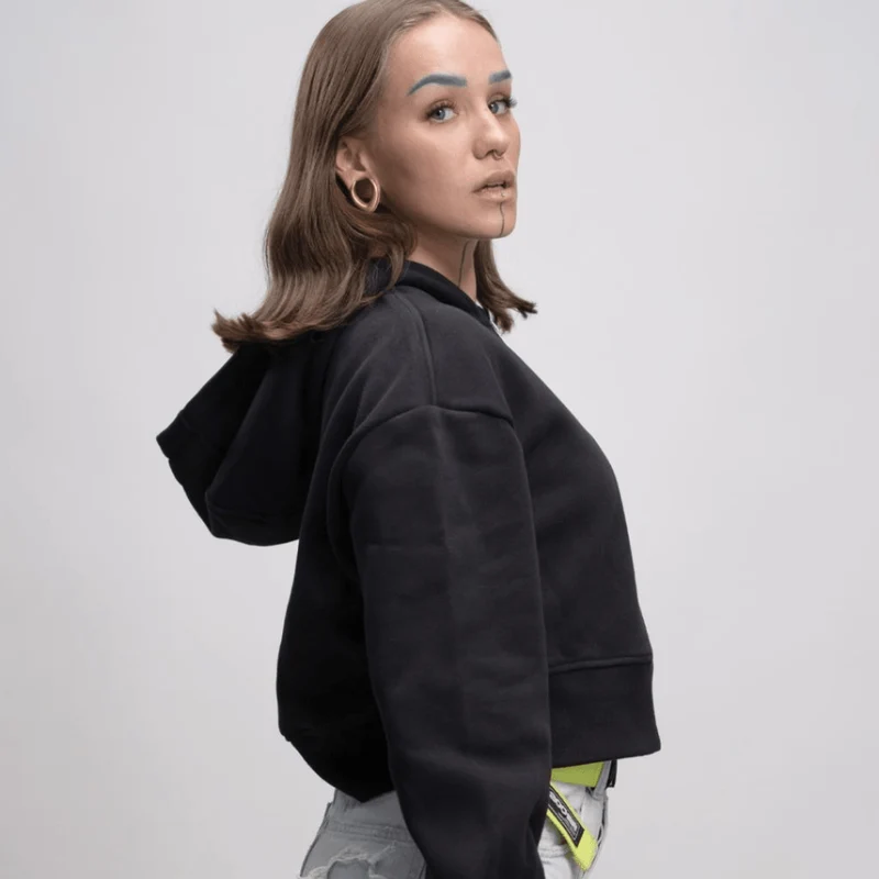 Wir lieben - Oversized Crop Hoodie Jacke